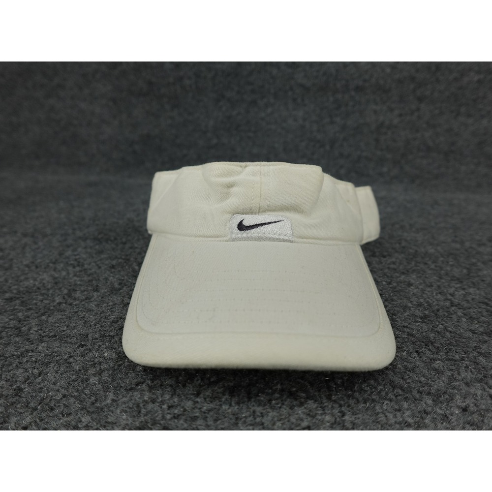 Nike‎ Visor Unisex One Size Cream Vintage Embroidered Swoosh Cotton